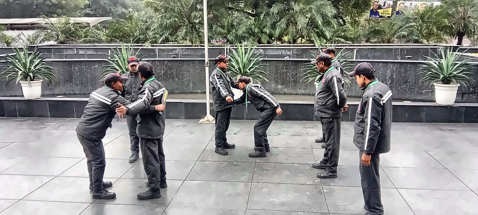 DGuardian security staff during self-defense training drill